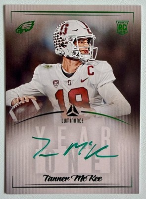 Tanner McKee 2023 Panini Luminance Year One Auto on Card Rookie RC Green #Y1TMC