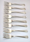 (8) Wallace CARMEL Sterling Silver Dessert Forks  5 3/4" - NO MONO 216g