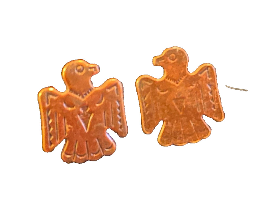 Marked solid copper tiny thunderbird Native vinta… - image 2