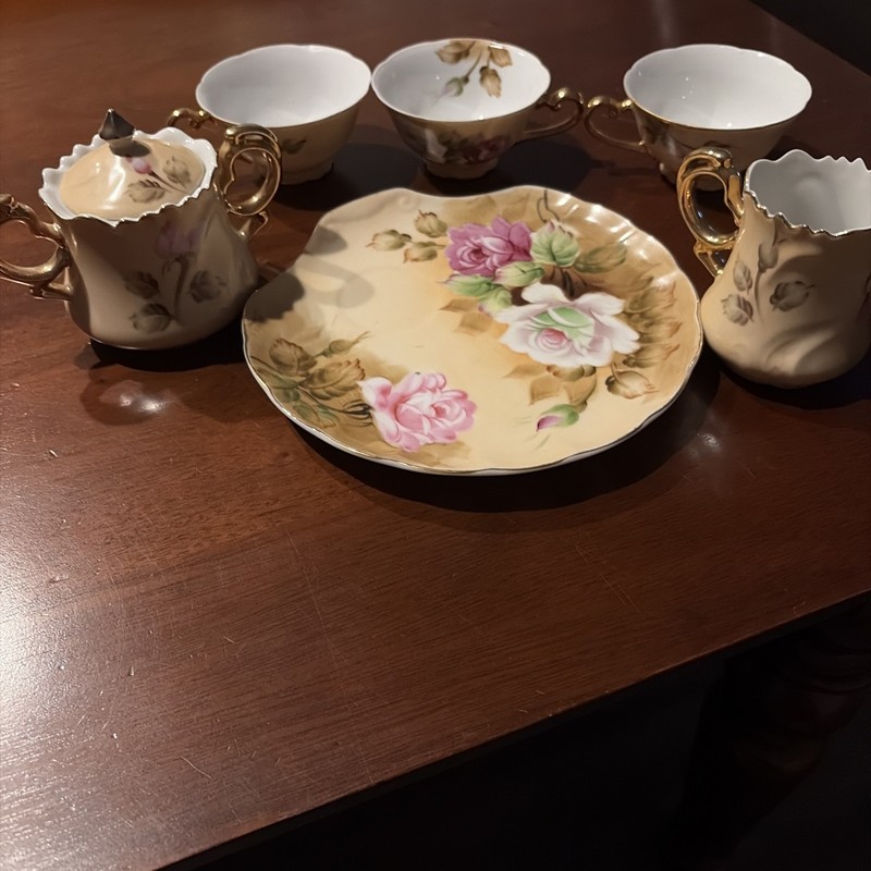 Vintage Lefton Heritage Rose Tea Set- 6 Piece