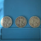 90% Silver Walking Liberty Half Dollar Lot Of 3