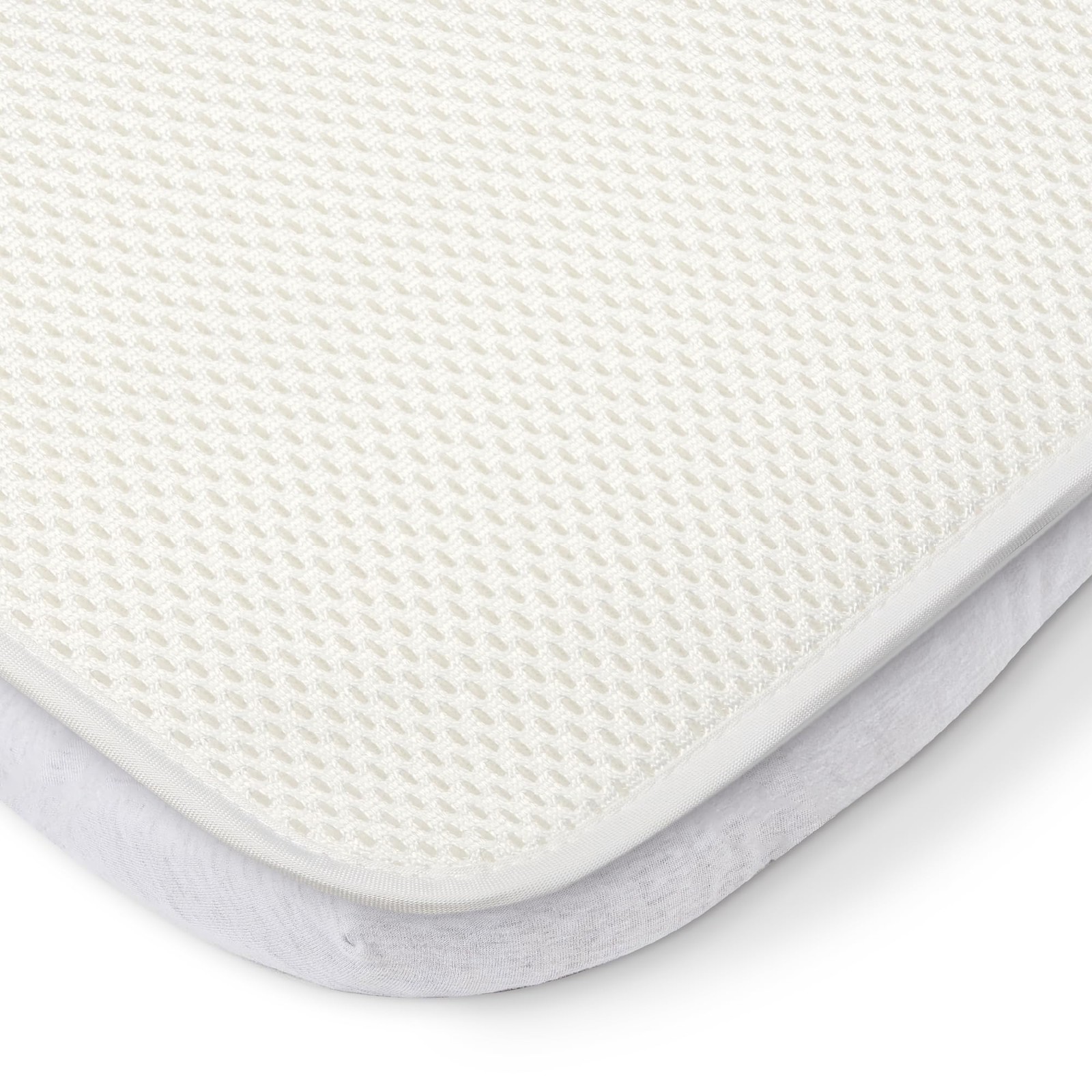 Tutti Bambini Unisex White Bedside Crib Breathable Mattress Topper Protector - Image 2