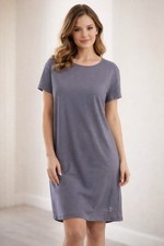 Horny Toad Tomboy T Shirt Dress Slate Gray Knit Sz M Stretch Knee Length Cotton