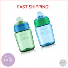Philips AVENT My Easy Sippy Cup with Soft Spout and Spill-Proof Design, Blue/Gre