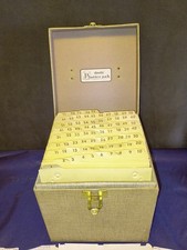 Vintage Amfile Platter Pak 45 Record Case Tan-Filled With Records Preowned