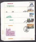 [LG81537] Belgium N°1468/1472FDC Architecture First Day Cover COB € 14,00 UNG
