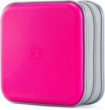 alavisxf xx 48 Capacity Hard Plastic DVD Case Portable 48 Capacity, Hot Pink