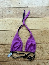 Bikini top vintage Y2K reversibile Sisi viola nero collo alto taglia 8