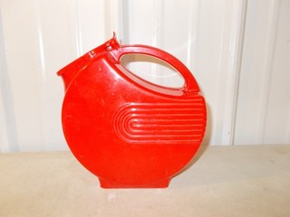 Vintage Pitcher MCM Burroughs Art Deco Red Plastic