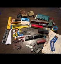 Ho Model Train Set Car Carrier Track Switch Engines Lot Untested