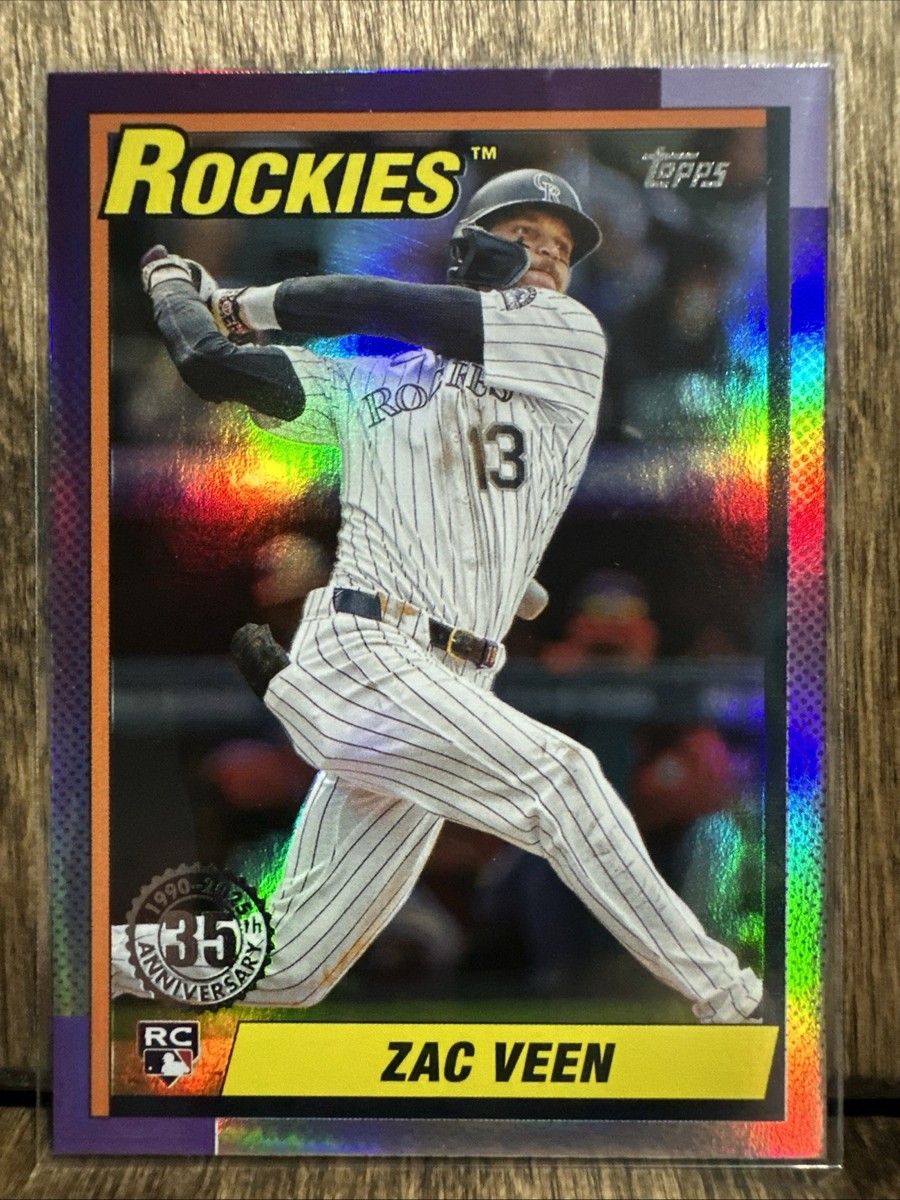 2025 Topps Update Zac Veen #U90-34 1990 Topps Baseball RC Colorado