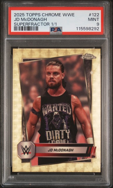 2025 Topps Chrome WWE Superfractor 1/1 #122 JD McDonagh 1/1 PSA 9