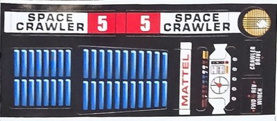 Major Matt Mason SPACE CRAWLER Sticker Set   Reproduction, Glossy peel & Stick