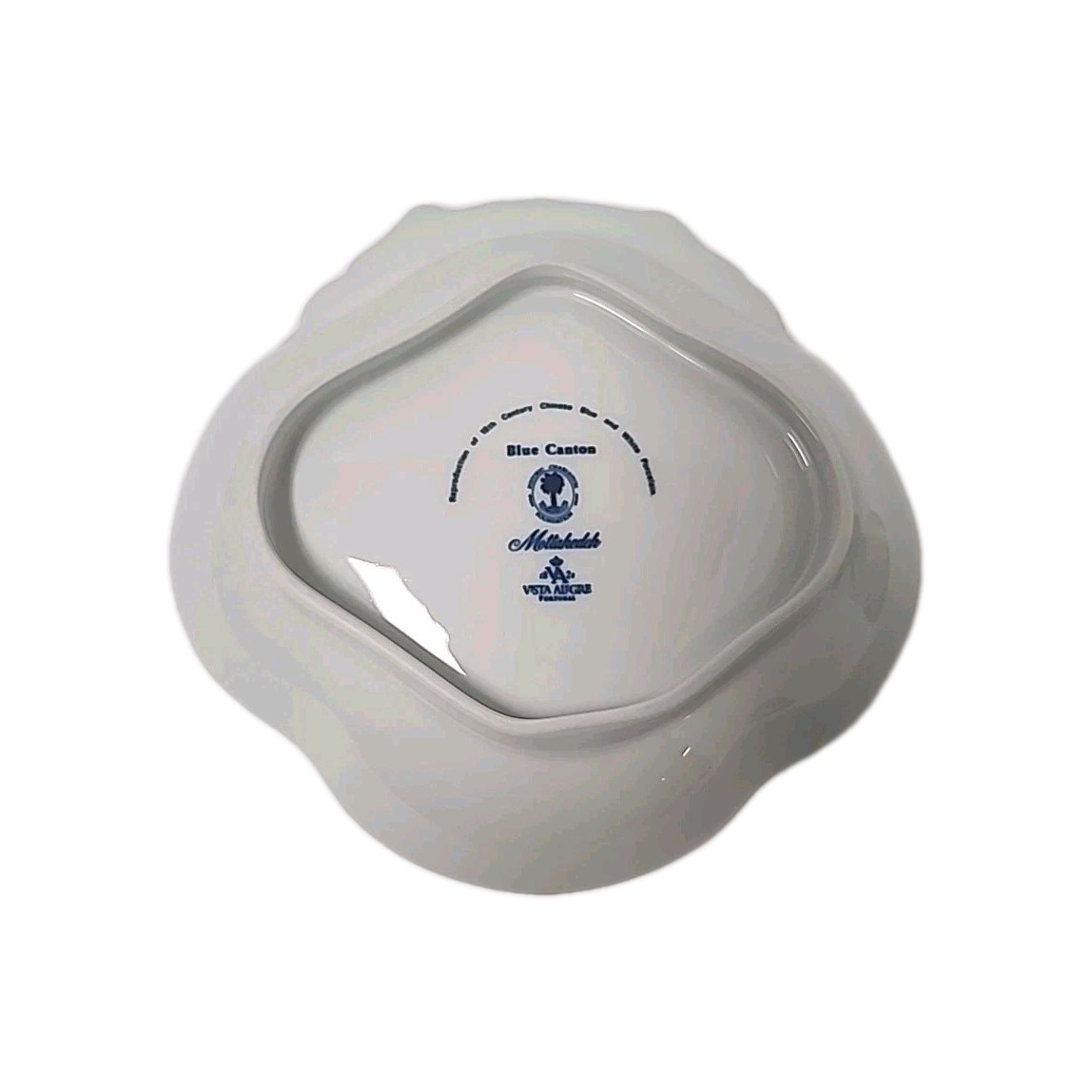 Mottahedeh VA Vista Allegre Blue White Canton Historic Charlestown Shell Plate