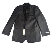 Calvin Klein Boys Black Tuxedo Jacket Shawl Lapel Husky Size 20 CTFDE228 NWT