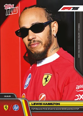 Lewis Hamilton F1 Record 5000 Points 2025 Formula 1 Topps NOW Card