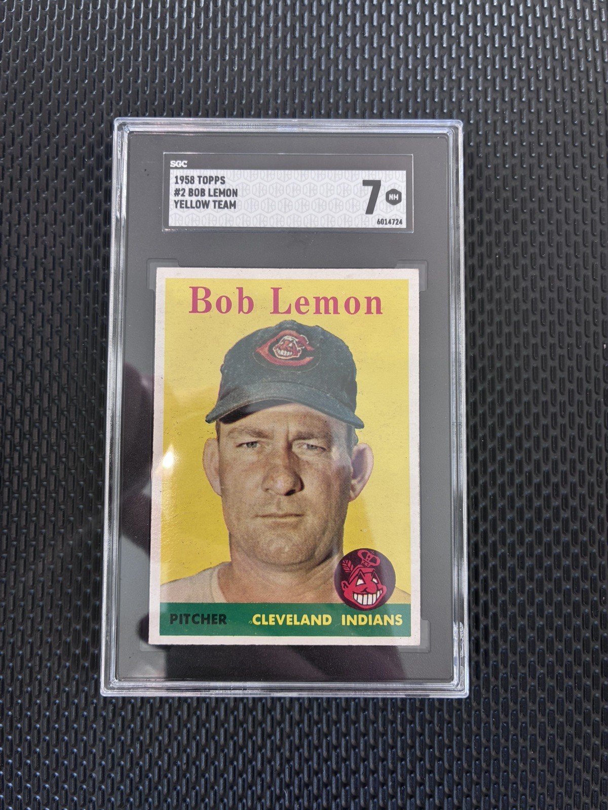 1958 Topps #2 Yellow Team Variation Bob Lemon SGC 7 very rare