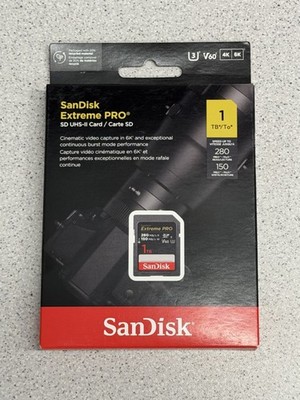 SanDisk 1 TB SDXC ExtremePro 150MB/s V60 UHS-II Class 10 R280-/W Speicherkarte