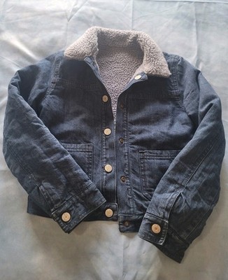 GAP Kids Sherpa Lined Denim Jacket Medium Size