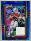 Drake Maye 2025 Donruss Optic Football Blue Hyper Threads Patch