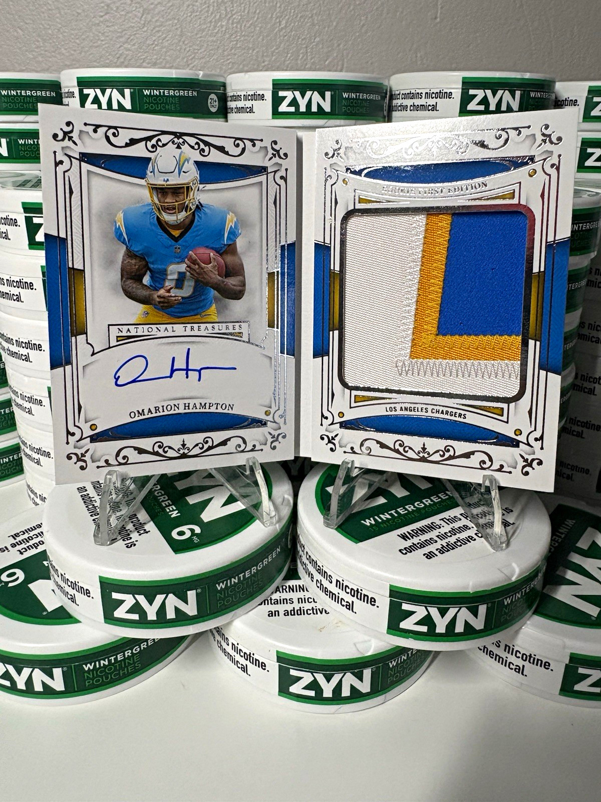 Panini 2024 National Treasures Omarion Hampton Chargers RC Patch Auto