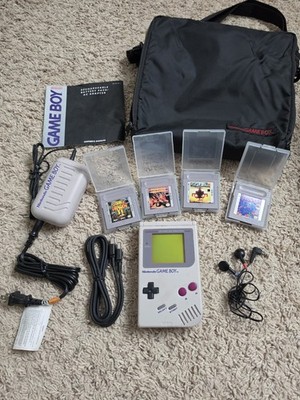 WORKING Original Nintendo Gameboy Console System With 4 Games See Photos 