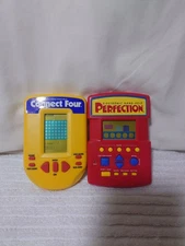 Vintage Milton Bradley Connect Four & Perfection Electronic Handheld Games, EXC!