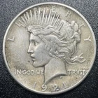 1921 Peace Silver Dollar $1 AU Details Key Date High Relief