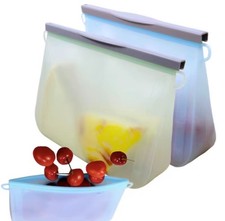 Reusable Silicone Food Storage Bags   Eco-Friendly, Leakproof  Airtight-3 Sizes