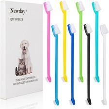 Dog Toothbrush Set of 8 - Dual Headed, Dental Hygiene Convenient Soft Toothbrush