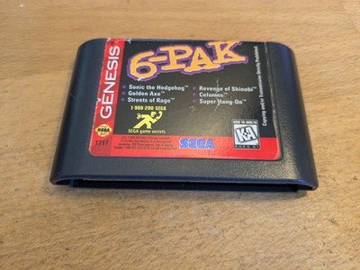Genesis 6-Pak  Sega Mega Drive NTSC Golden Axe Streets of Rage Sonic Shinobi