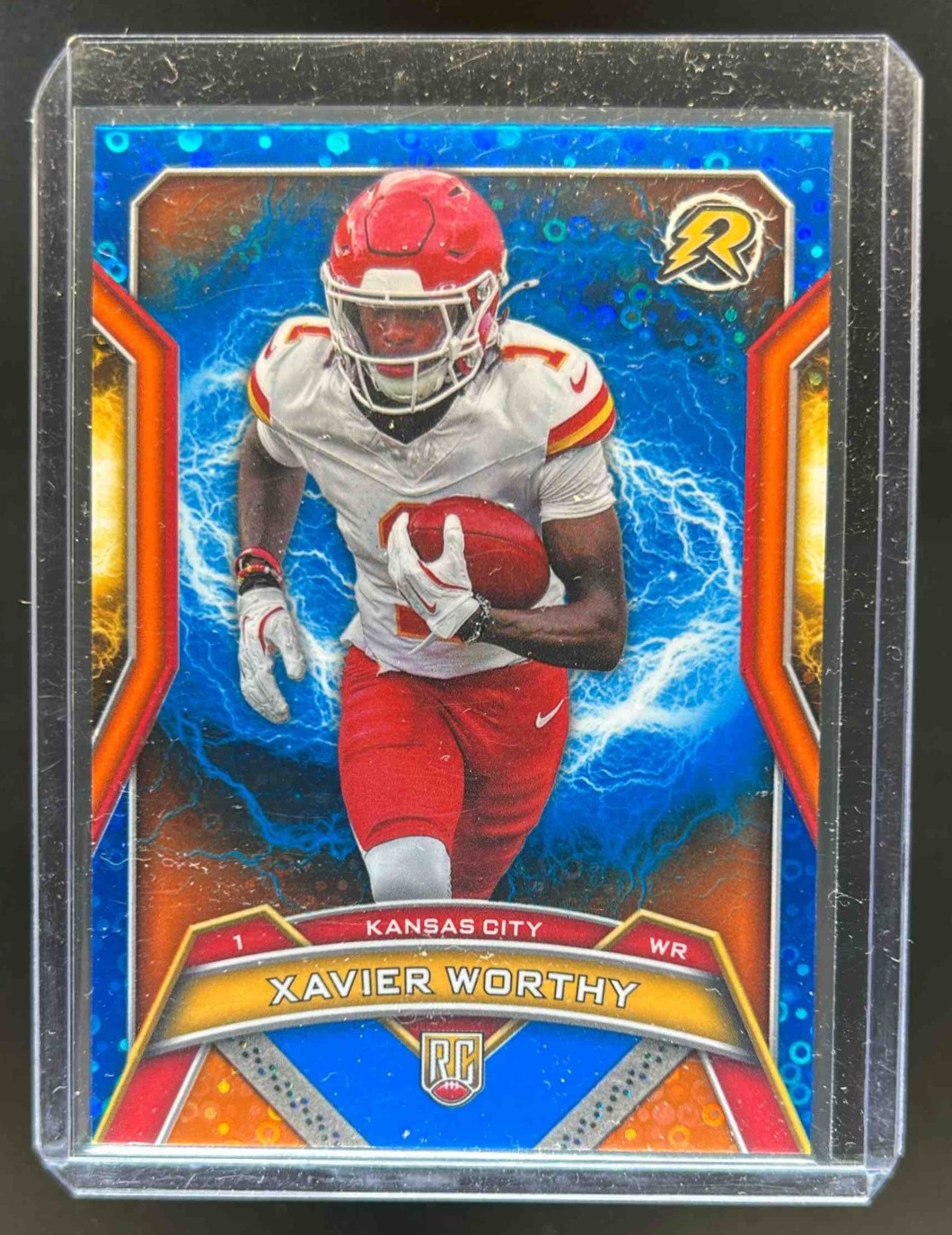 2024 Topps Resurgence Xavier Worthy RC Blue and Orange Spark Rookie #143