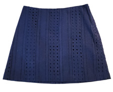 Vineyard Vines Caning Eyelet Mini Skirt Navy Blue Womens Size 6
