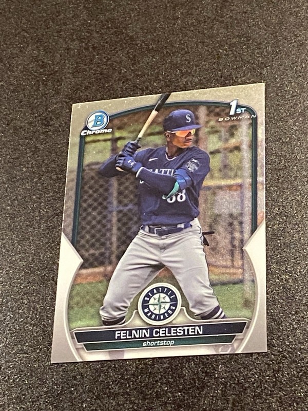 2023 Bowman Chrome Felnin Celesten 1st Prospect #BCP-156 Mariners PWE