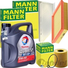 Mann Kit D'Inspection + Total 5W-30 Huile Convient pour Peugeot 206 Cc 60-109 Ps
