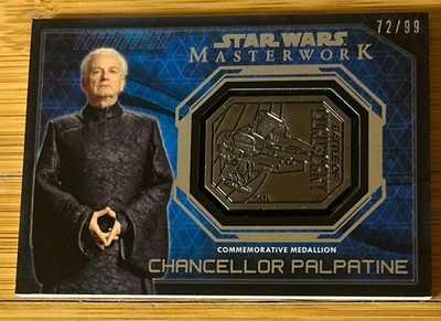 Star Wars Masterwork Topps 2016 Silver Medallion Card Chancellor Palpatine /99