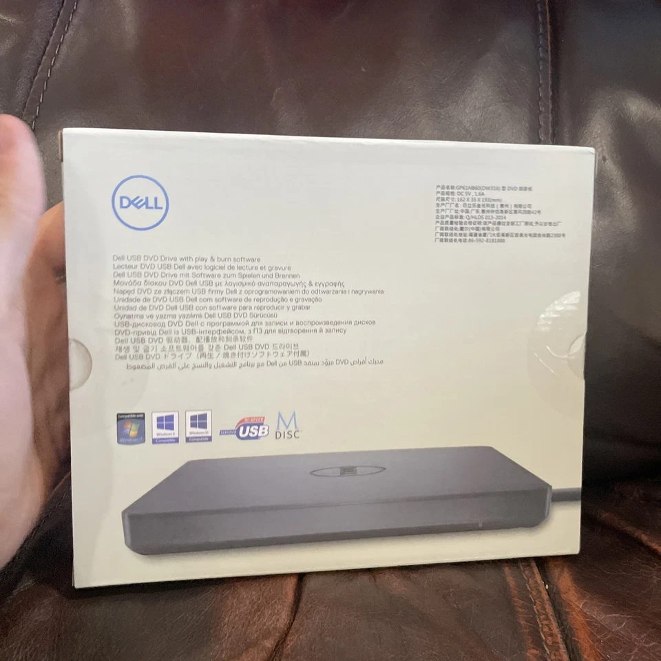 Nueva unidad de disco externa Dell USB Slim DVD Foto 3 de 4