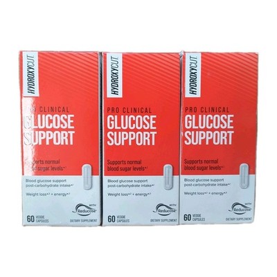 Hydroxycut Pro Clinical Glucose Support Supplement 3 Pack Capsules 60 Energy 