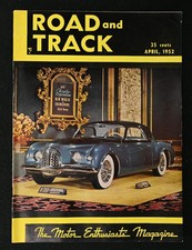 VINTAGE Road & Track Magazine April 1952 "Chrysler K-310 Concept" Fiat 1400 Test