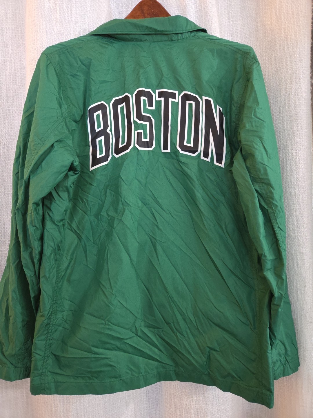 New Men's Levi's Boston Celtics NBA Club Coat Lightweight Jacket Green Size L thumbnail 8