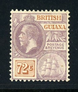 [GUJANA BRYTYJSKA] 1923 72c SG 281 / SC 200 / VF (MH) CA3212