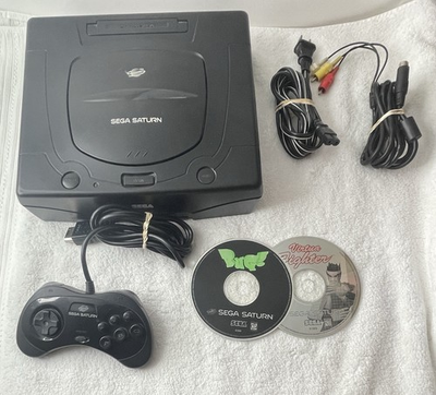 #ad Sega Saturn Console System MK 80000 With 2 Games Bundle Lot Tested Great $218.49