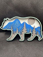 Laser Engraved Custom Wood Artwork - Blue Ridge Bear