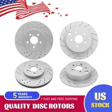 Front & Rear Drilled Brake Rotors For 18-23 Subaru Crosstrek 17-23 Impreza