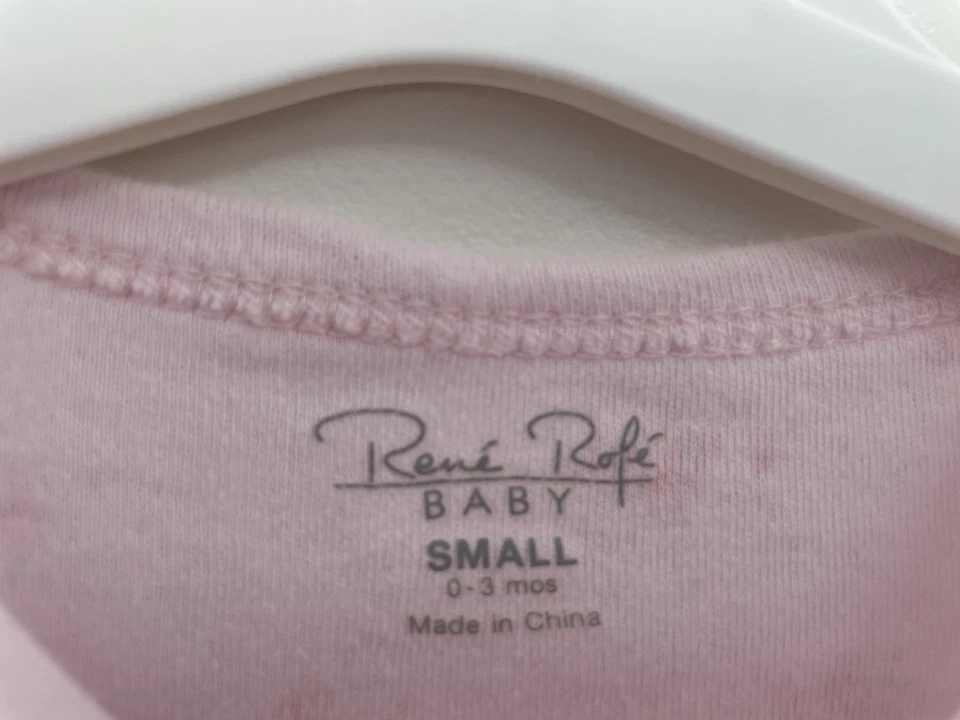 Rene Rofe Bebé Niñas Todo Floral Volantes 100% Algodón A Presión 1 Pieza Rosa 0-3M Foto 2 de 4