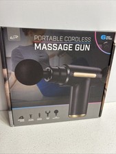 Portable Cordless Massage Gun 4 Head Massager 6 Speed Open Box