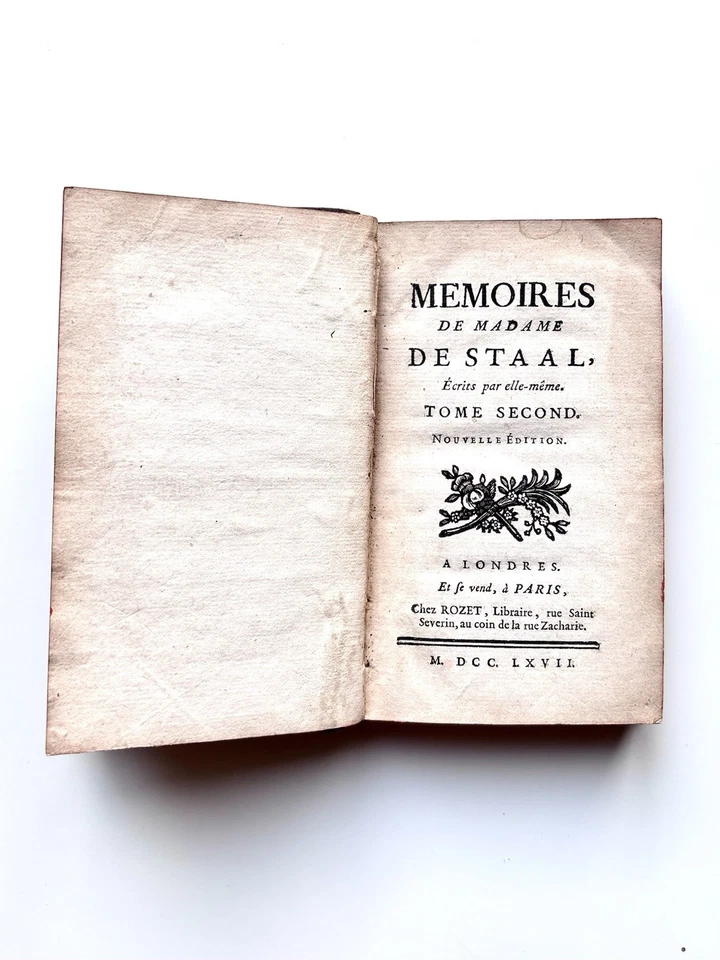 Livre ancien 1767 Mémoires de Madame de Staal Tome II Reliure cuir XVIIIe Rare - Photo 3/4