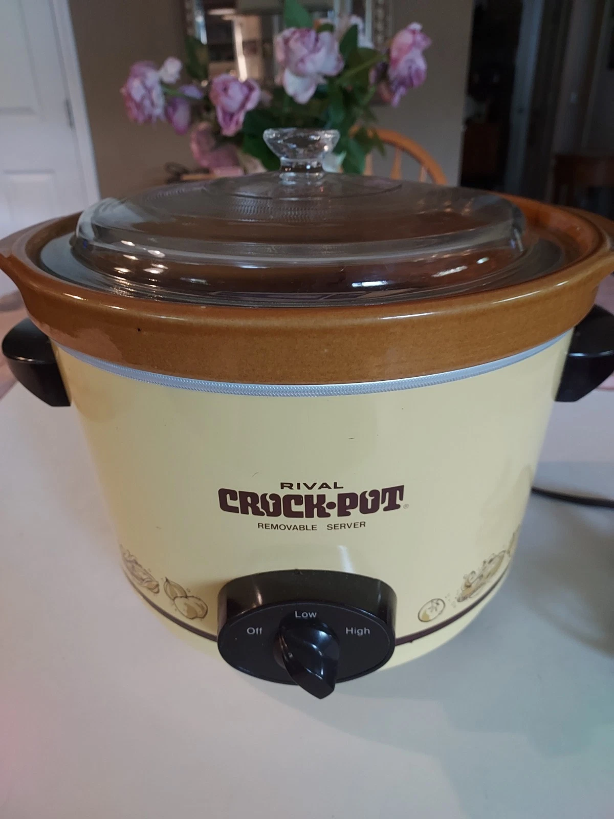 Vintage RIVAL Model 3654/1, 6 Quart Crock-Pot/Slow Cooker Removable Stoneware