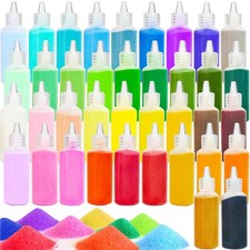 38PCS Colored Art Sand Kit, 1.25oz Bottles DIY Craft Set for Adults, Scenic T...