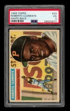 1956 Topps Set-Break # 33 Roberto Clemente White Back PSA 3 VG